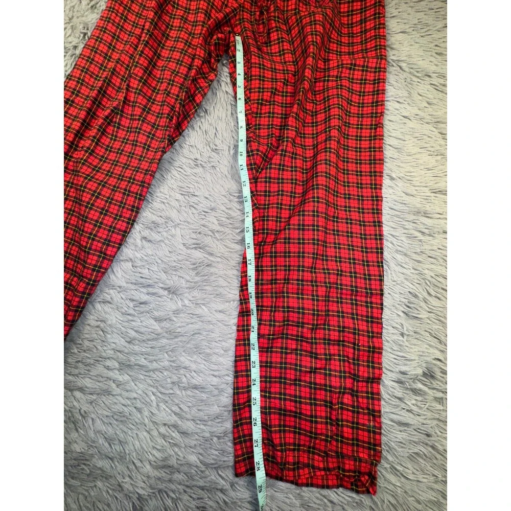 Polo Ralph Lauren Tartan Plaid Pajama Pants Sleepwear Pockets‎ Red Men's Medium